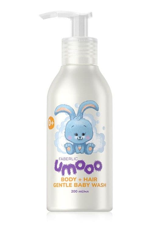 Нежный детский гель для очищения кожи и волос «Umooo 0+» Faberlic