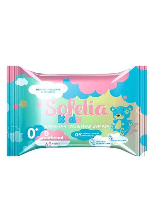 Влажная туалетная бумага детская 0+ с Д-пантенолом и алоэ вера «Sofelia» Faberlic