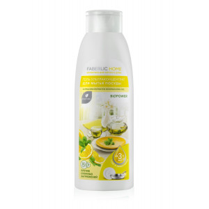 Гель-ультраконцентрат для мытья посуды с биоэнзимами «Лимон и мята» Faberlic