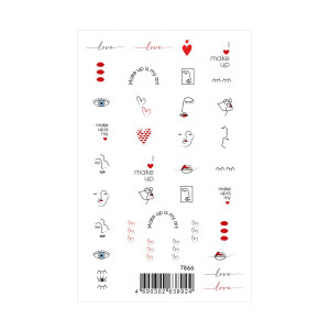 Переводные наклейки для дизайна ногтей «Я люблю макияж» Faberlic